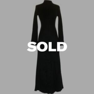 Black Ribbed Knit Maxi Dress